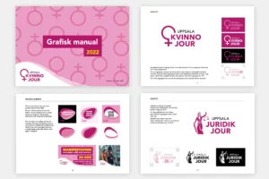 Apparenza har skapat den nya grafiska profilen åt Uppsala Kvinnojour och Uppsala Juridikjour.